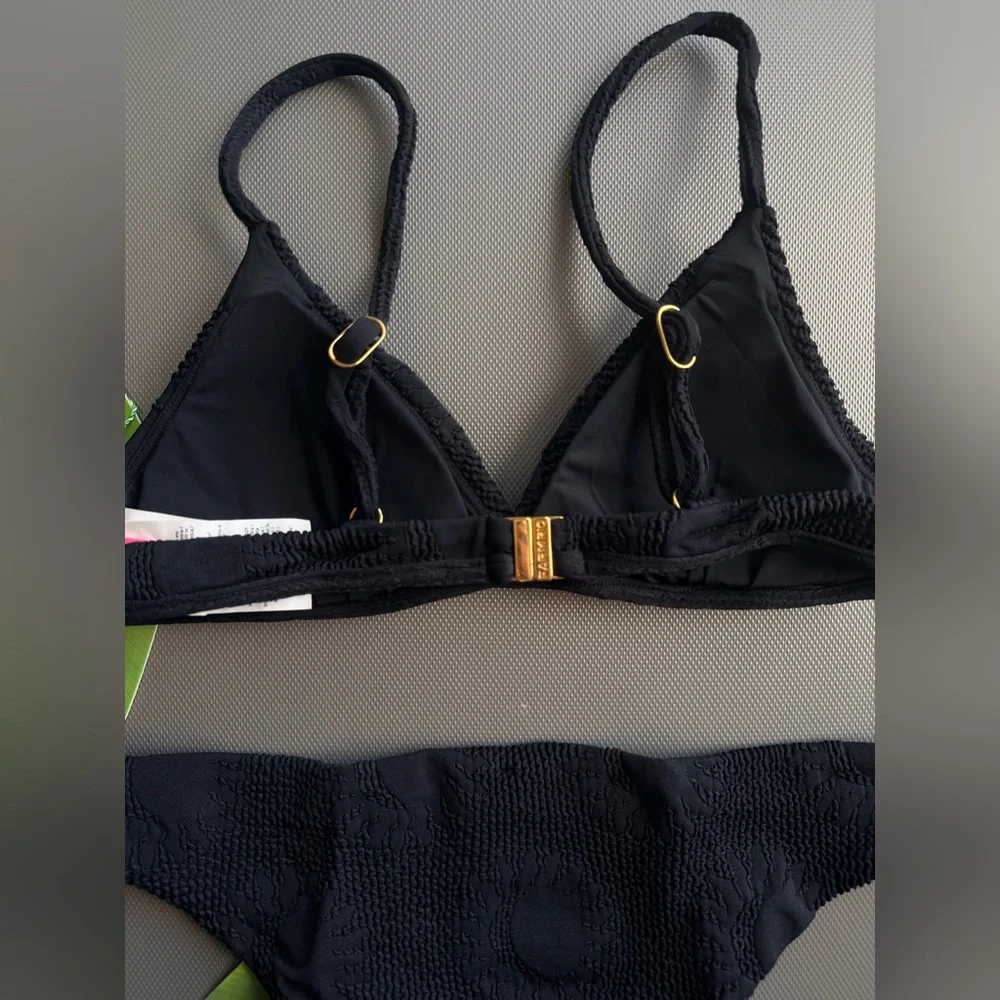 FARM RIO BLACK SUNNY BIKINI TOP AND BOTTOM SET